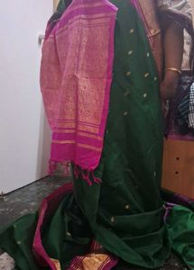 Green &amp; Pink  Pure Silk Saree