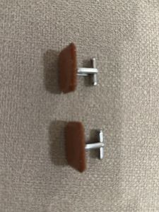 Brown And Gold Glittering Cufflinks