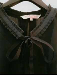Women Black Bow Top