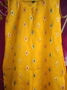 New Yellow Kurta with attached sleeves