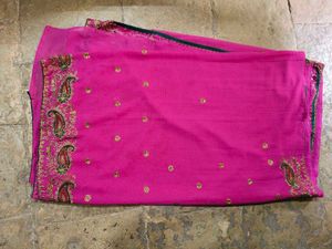 Pink Embroidered Sari