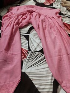 Pink Embroidered Kurti With Purse Free