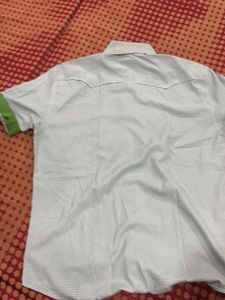 Green N White Checked Cargo Shirt