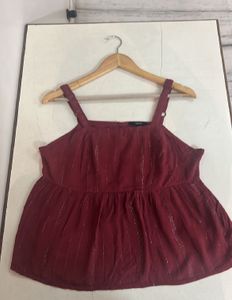 Maroon Sleeveless Top