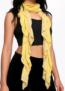 2000s Yellow Polka Dot Y2k Scarf