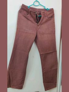 Brown Straight Jeans