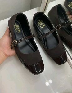 Red Patent Leather Mary Janes Flats