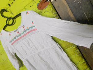 White Frock Type Kurti