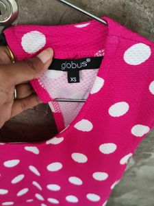 Pink Polka Bodycon Dress