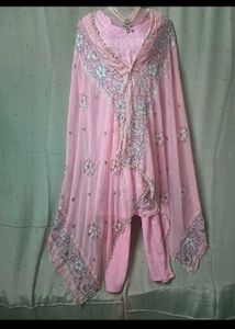 Baby Pink Rasgulla Dress . Heavy Duppata