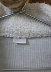 White Crop Soft Fur Jacket
