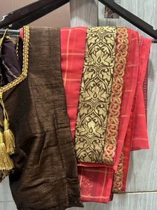 Peach Color Saree