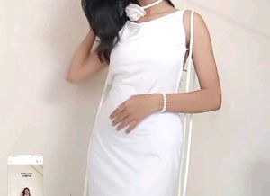 White Mini Dress with Flower Choker New Me Asia