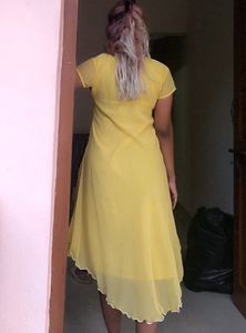 Yellow Mid Length Dress