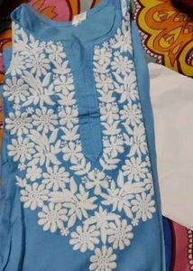 Blue Embroidered Kurta Set
