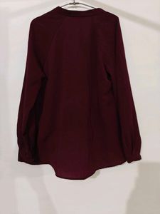 Maroon Button-Up Top