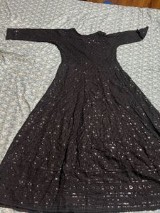 Black Cotton Chikankari Dress With Any Free Item🤩