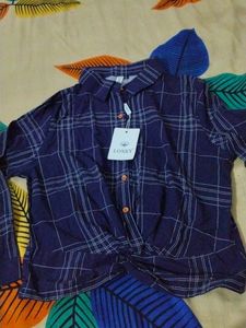 Navy Blue Dotted Line Top