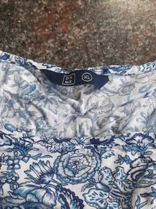 Blue &amp; White Floral Blouse