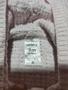 Carter’s Baby Girls Cotton Knit Hoodie – Size 9 Mo
