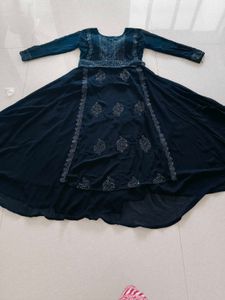Elegant Ethnic Gown With Padded Bust,With Duppata