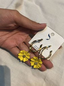 Floral Yellow Earrings