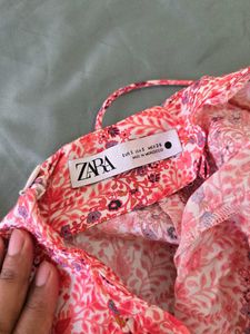 ZARA Floral Beach Open Back Dress