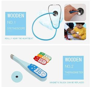 Wooden doctor Set With Working Stethoscope - 12 Pcs