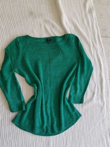 Green Knit 3/4 Sleeve Top