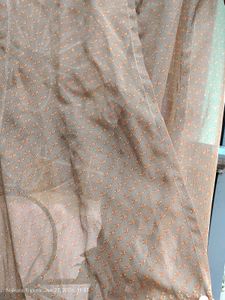 Brown Sheer Shrug with Printed Sleeves