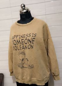 Oversized korean Pintresty brown velvet sweatshirt
