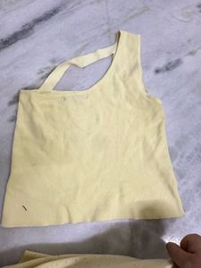 Yellow Asymmetrical Tank Top