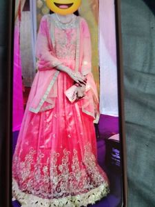 Beautiful Barbie Type Gown With Dupatta