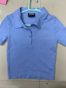 Powder Blue Crop Tee