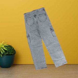 women Grey Cargo Jeans size 28 (P-7)