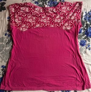 Pink Floral Print Top