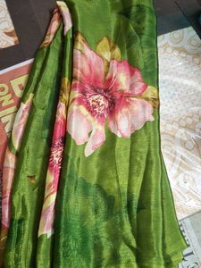Elegant Green Floral frendi Saree..