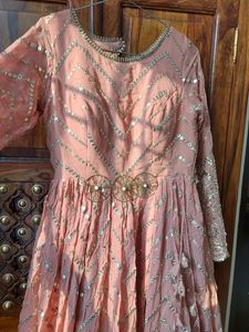 SALE!!Pastel Peach Heavy Sequinns Gown ❤️