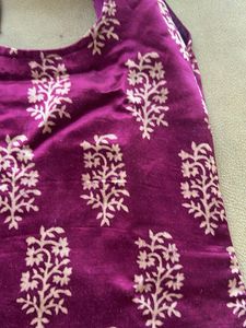 Maroon Printed Kurta