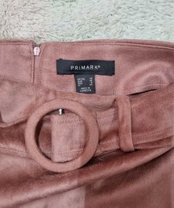 Light Pink Belted A-Line Skirt