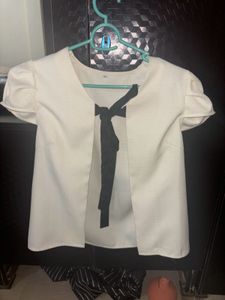 Off White Bow Top