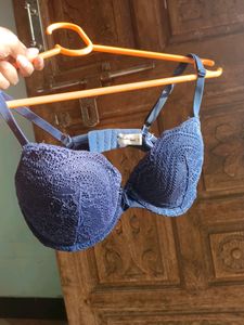 Dark Blue Net Push Up Bra