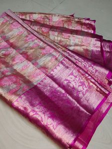 Pink Colour Big Border Pattu Saree