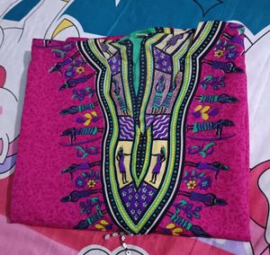 Vintage Pink Dashiki Dress