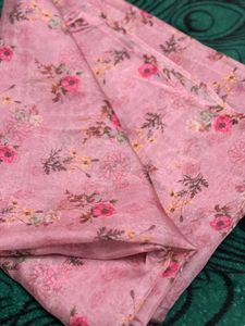 Organza Floral Pink Dupatta
