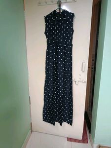 Long One Piece Black Printed