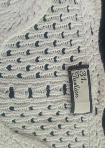 White Knit Puff Sleeve Top