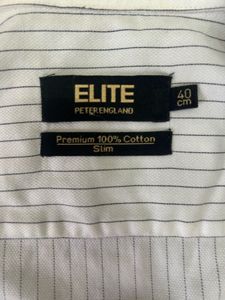 Peter England Striped White Shirt New