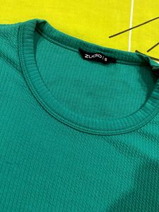 Green Ribbed Crop Top