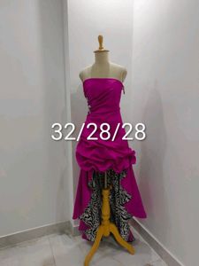 Strapless Purple Party Dress